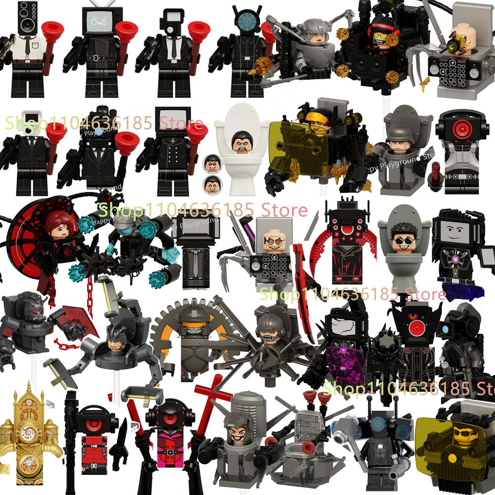 Скибиди Туалетный Человек Аниме Мультфильм Кубики Куклы Камерамен Спикермен ТВ Человек Мини Фигурки Действия Кубики Строительные Блоки