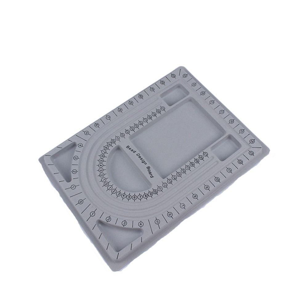 Bracelet Beading Tray Jewelry Design Tool Gray Flocked Bead Board DIY Necklace Tool Measuring Tool