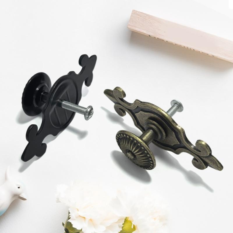 Набор из 2 антикварных ручек для ящиков, ретро ручки для шкафа, легкая установка, прочный дизайн, длина 7,35 см для мебели