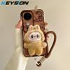 KEYSION Милый 3D мультяшный плюшевый чехол для VIVO V40 Pro 5G со шнурком Мягкий силиконовый противоударный чехол для телефона VIVO V40 5G V40 Pro