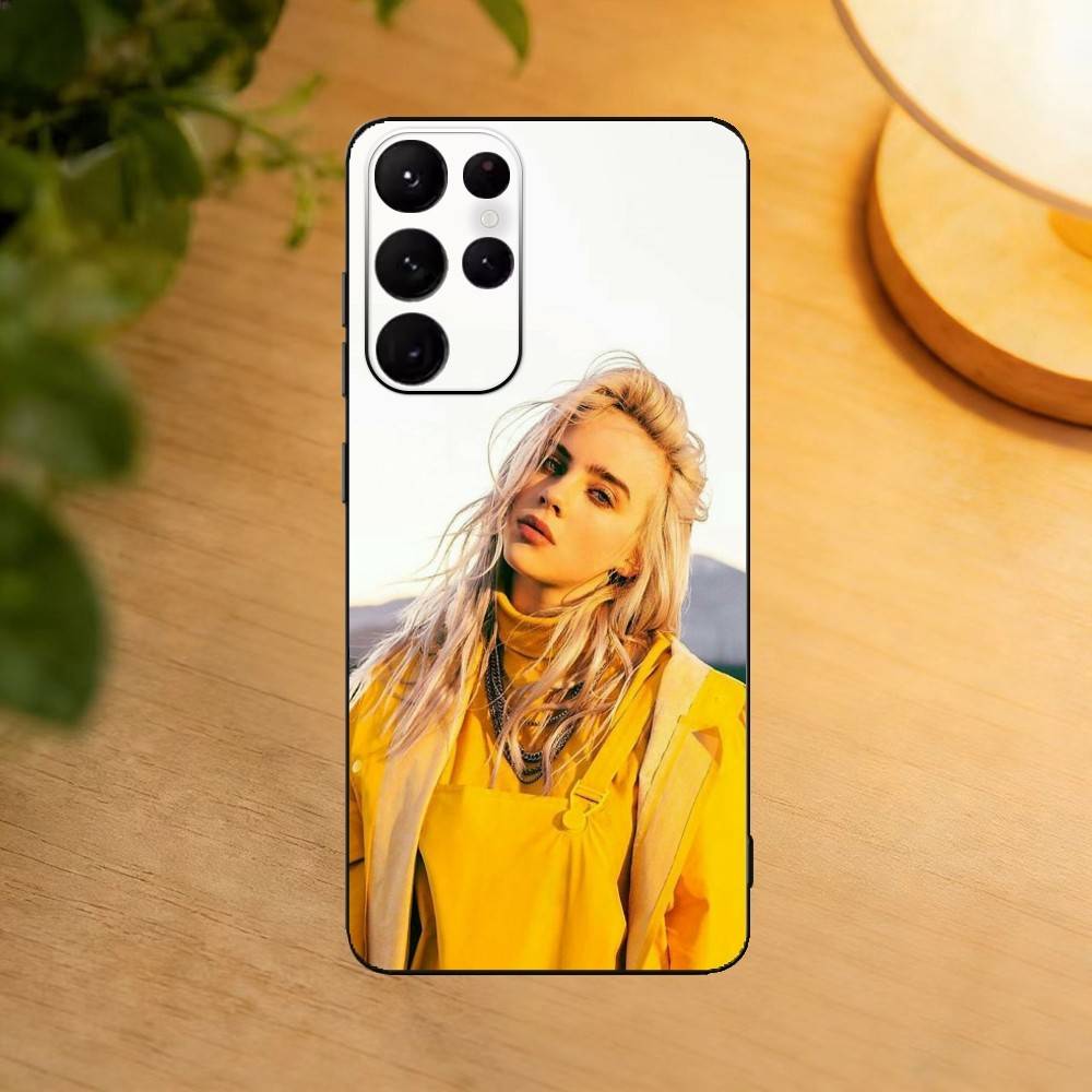 Знаменитая S-певица B-Билли Айлиш Чехол для телефона Samsung S25, S24, S21, S22, S23, S30, Ultra, S20, Plus, Fe, Lite Черный корпус