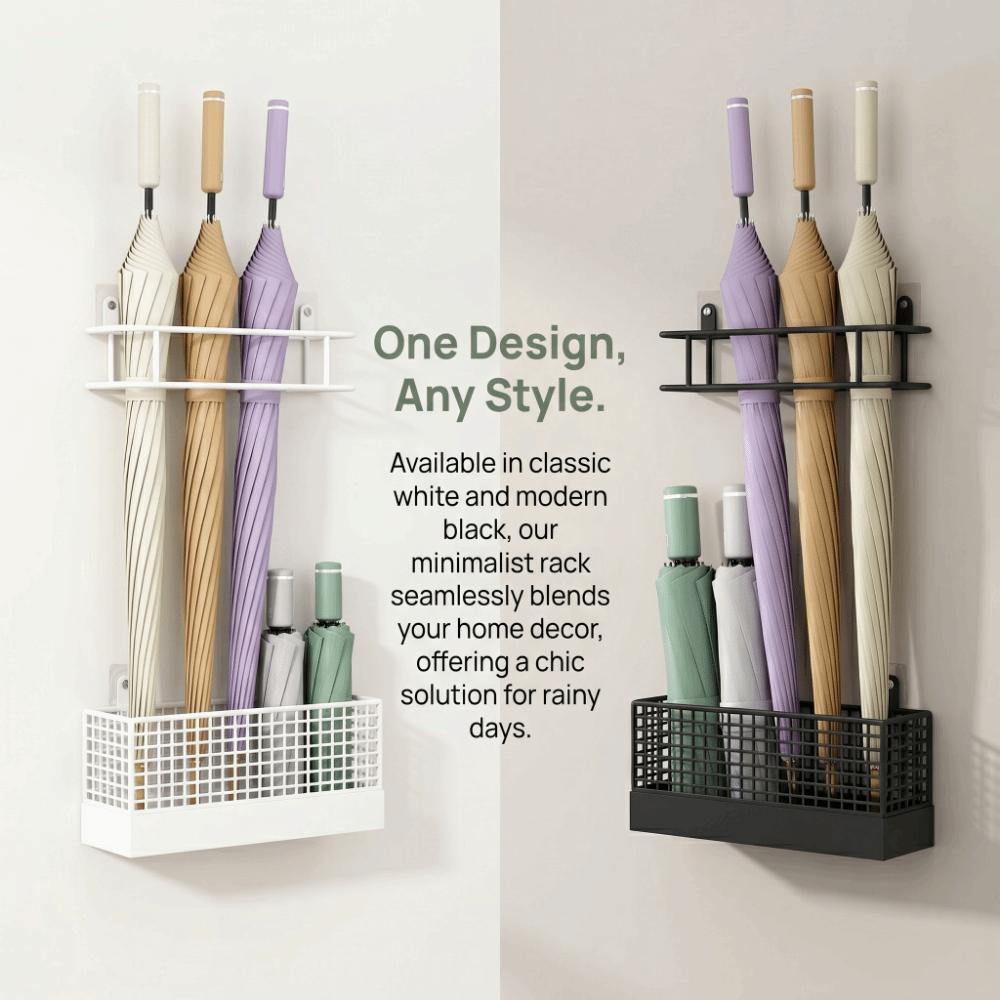 Rust-Resistant Umbrella Holder Wall-Mounted Umbrella Stand Modern Umbrella Storage Rack Dorm