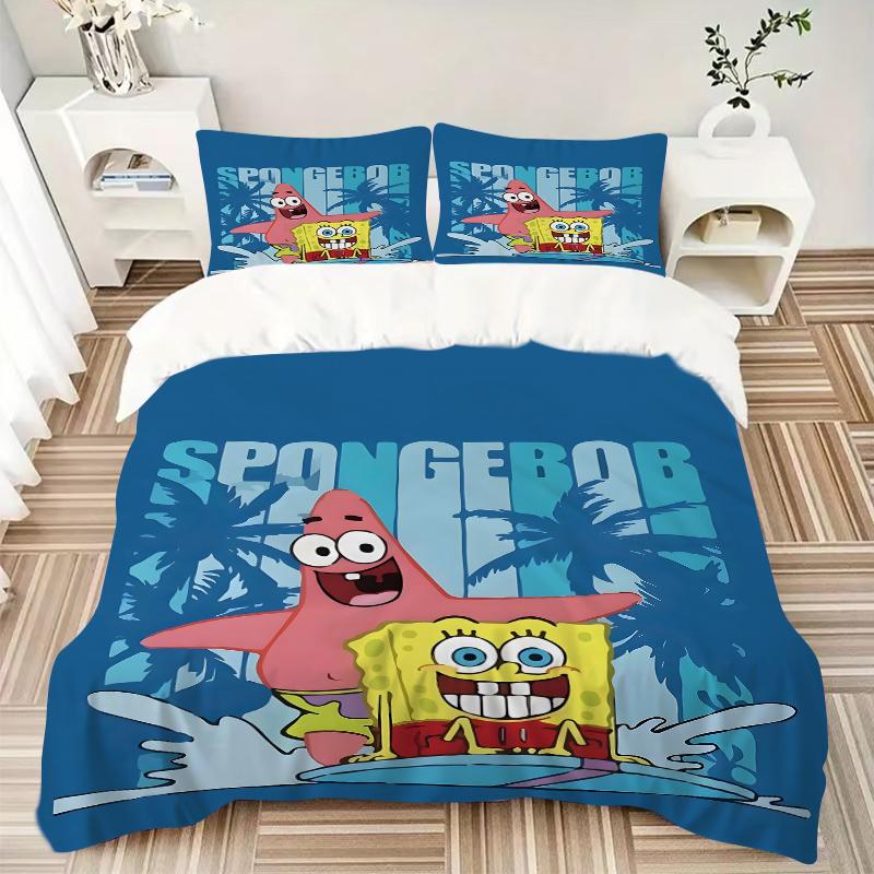 3Pcs Spongebob Patrick Adventure Bedding Sets For All Sizes New 3D Printed Bed Cover Comforter Duvet Cover Pillowcase Bedroom Decoration