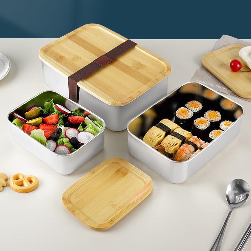 Xiaoyueya 304 Stainless Steel Lunch Box with Bamboo Lid