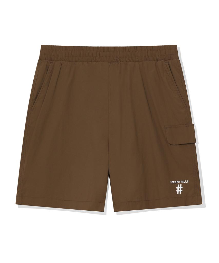 BEENTRILL Essentials Women'S Small Logo Woven Cargo Shorts (Brown)