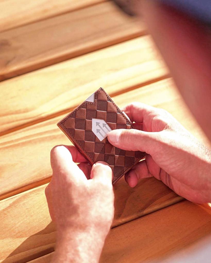 EXENTRI Eccentric Wallet EX024 Genuine Leather Trifold Wallet Mini Wallet RFID Blocking Compact Mini Wallet Cowhide Leather Small Wallet Men Women