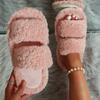 Fluffy Slippers Women Home Plush Fashion Designer Shoes Ladies New Winter Casual Platform Indoor Fur Slides Flats Warm Open Toe