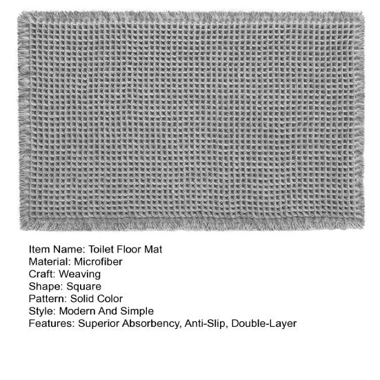 Коврик для пола впитывает влагу, 3D вафельная текстура, коврик для двери, бахрома, противоскользящий, двухслойный, превосходная впитываемость, коврик для прихожей, ванной комнаты, кухни