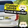 1Pcs Cartoon Student Driver Car Magnet Cute Sign For Reflective Sticker Gift Teen Reusable Bumper Safety