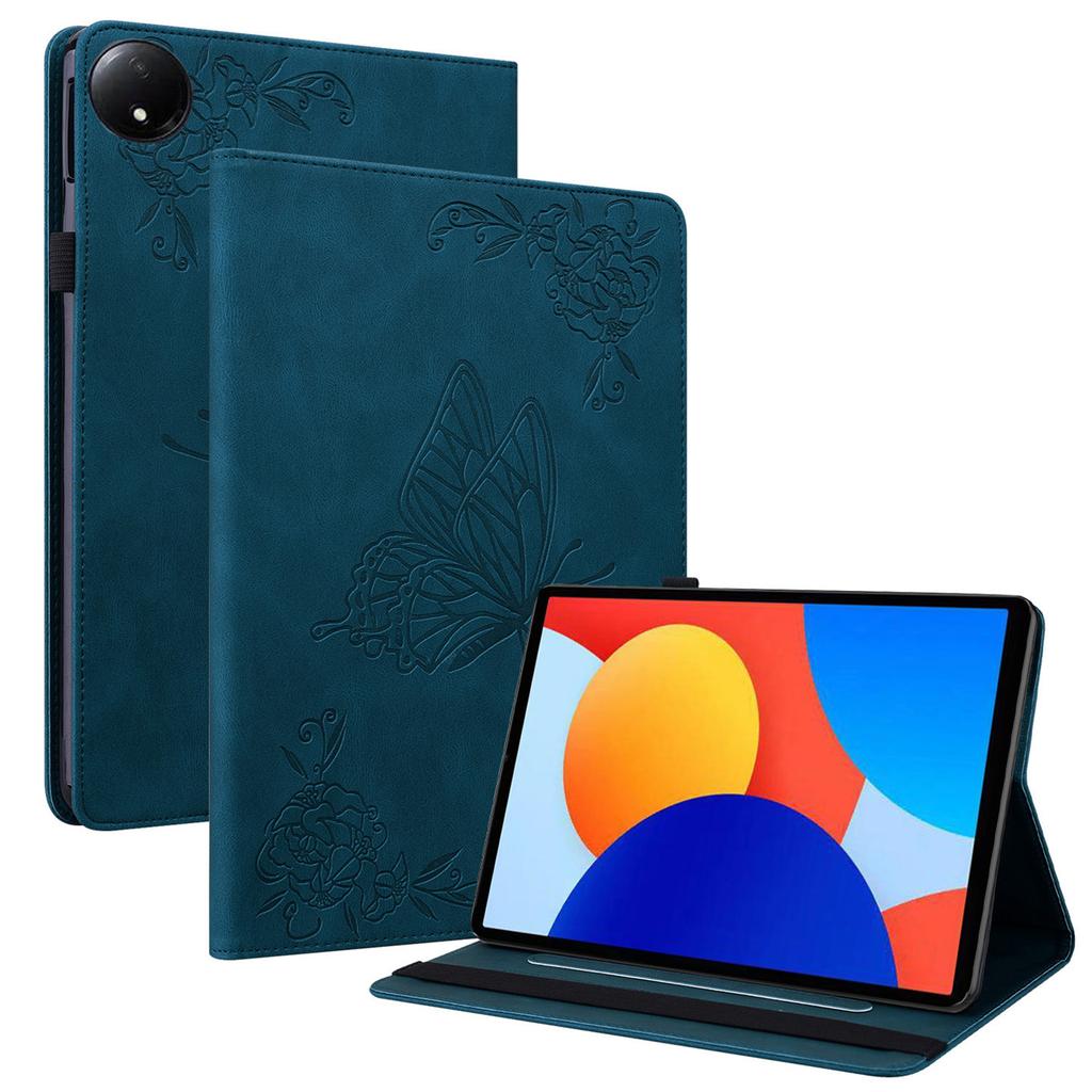 Для Xiaomi Redmi Pad SE 4G 8,7 дюйма Чехол с оттиском бабочки и цветка из ПУ кожи, чехол для планшета со слотами для карт