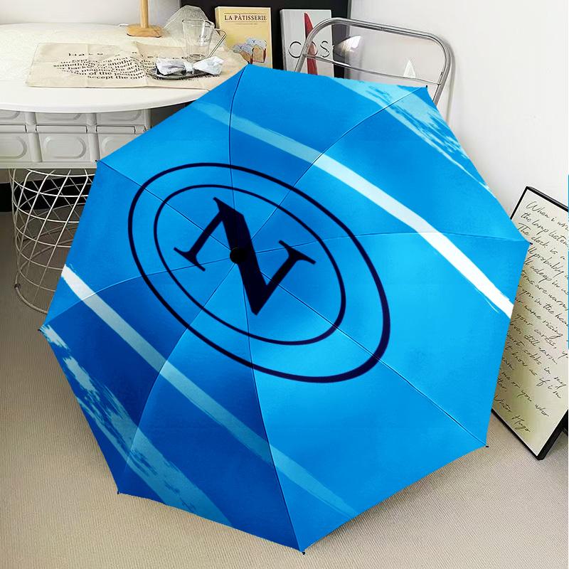 Napoli Football Club Emblem Umbrella Folding umbrella, automatic umbrella 8-Frame for Travel, camping Use Gift for Halloween Christmas