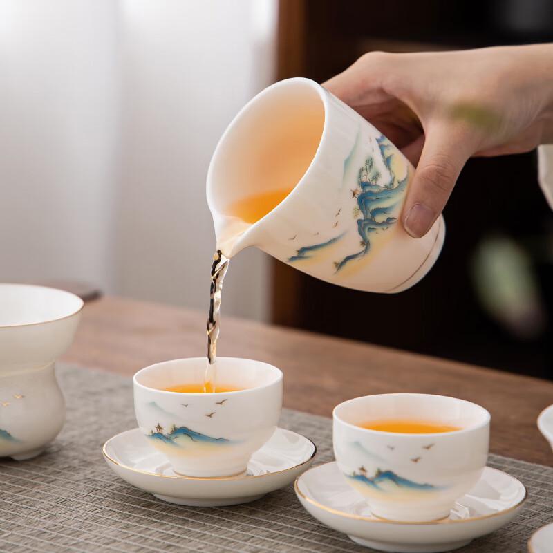 Premium Gold-Inlaid Ceramic Gongfu Tea Set Gift Box