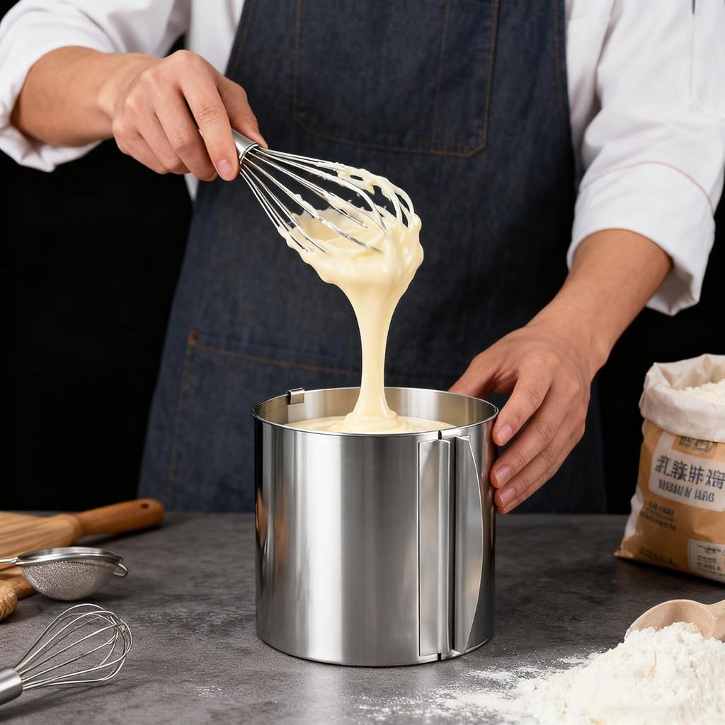 Cake Mold High 5.9 Inch- Cake Ring Adjustable Round Diameter 6 to 12 Inch - Stable Stainless Steel Adjustable Baking Rings Bakeware Tool with Precise