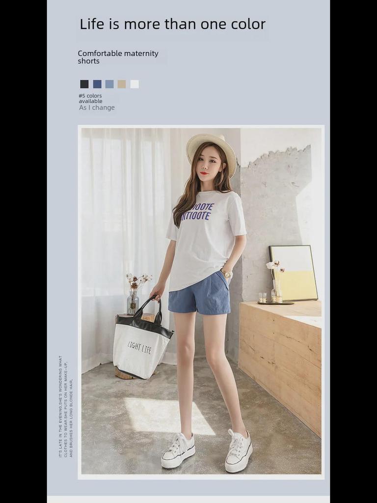 Летние леггинсы свободного кроя для беременных длиной три четверти: Модные повседневные шорты