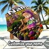 Custom Name Personalized Masha and The Bear Print Umbrella, Auto Open Close, 8‑Rib Sturdy Frame, Commute Camping Hiking Use, Birthday Gift