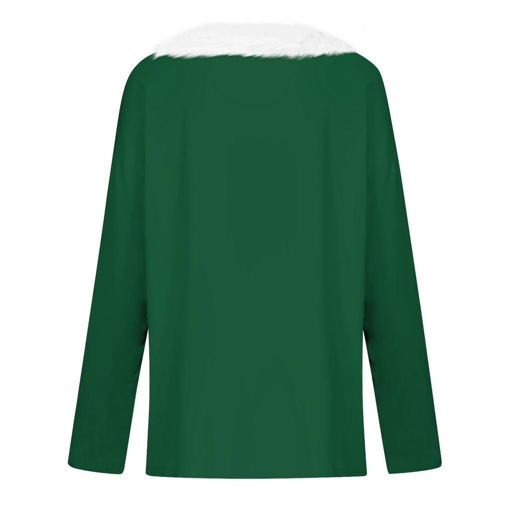 Женская футболка St. Рубашка с принтом Патрика, длинный рукав, праздничная атмосфера, флисовый воротник, топ с V-образным вырезом