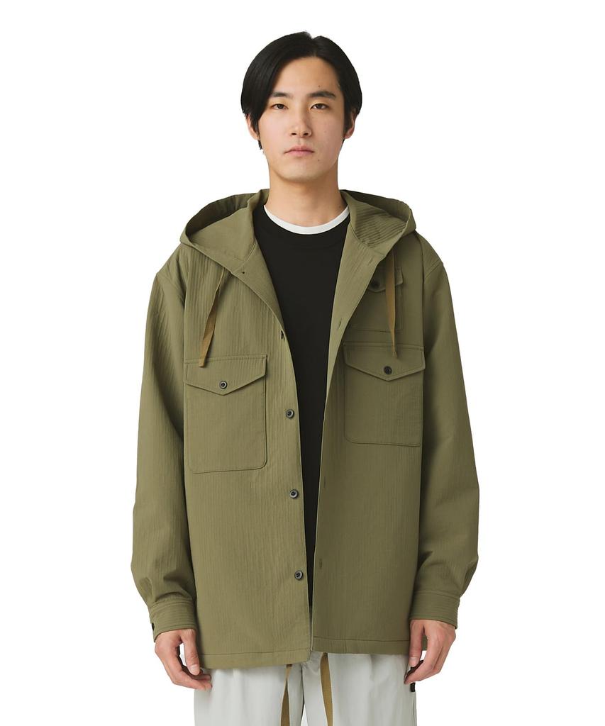 Snow Peak Easy Cloth Hooded Shirt Long and Size M SH-25AU006, Sleeve, Men's Women's, Olive,