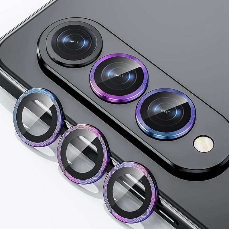 Металлическое кольцо объектива для Samsung Galaxy Z Fold 6 4 5 Защитная пленка для камеры Защитное стекло Задняя крышка объектива Чехол для Z fold5 fold4