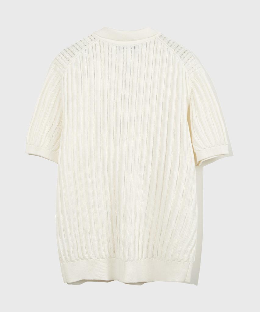 KIIMUIR Half-Zip Short-Sleeve Knit_Ivory