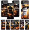 Черный котенок Хэллоуин Тыква Чехол для телефона Zflip4 Zflip5 Для Samsung Z Flip3 Flip4 Flip5 5G ZFlip 4 5 3 Чехол для мобильного телефона Забавный