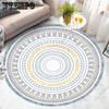 Bohemian Ethnic Round Rug Living Room Bedroom Bedside Rug Simple Washable Non -Slip Mat Computer Chair Mat