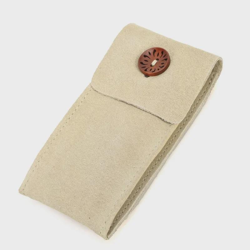Suede Cowhide Leather Mechanical Watch & Portable Storage Bag