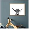 Black and White Highland Cow Print Farmhouse Decor Wall Art Canvas Painting Animal Larges Living Room Bedroom Pictures