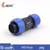 WEIPU SP21 Waterproof Aviation Plug, 2-12 Pin Male Connector with Rear Nut Socket