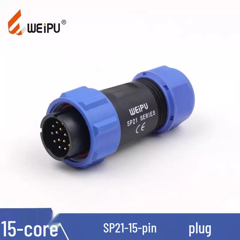 WEIPU SP21 Waterproof Aviation Plug, 2-12 Pin Male Connector with Rear Nut Socket