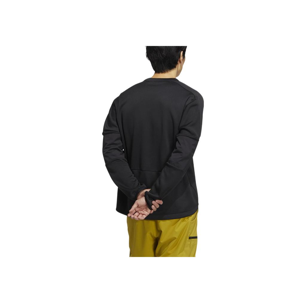 Adidas Свитшот-пуловер с принтом букв и большим карманом для мужчин, черный HM9721