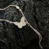 Pure Silver S925 Silver Round Bead Chain Bracelet, Super Fairy Pastoral Style, Sweet Temperament, Zircon Inlaid Butterfly Tassel Bracelet for Women