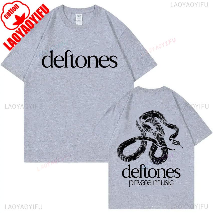Deftones Alternative Metal Band Snake Graphic Print Unisex Tshirt Vintage Style Oversized Streetwear Concert Tour