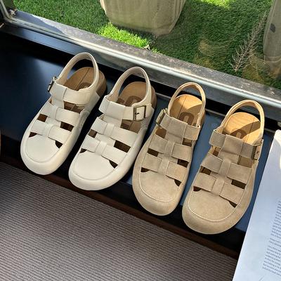 Модные сандалии на платформе для женщин 2025 летняя обувь новая мода полые дизайнерские сандалии на плоской подошве повседневные ретро скейтборд римские тапочки