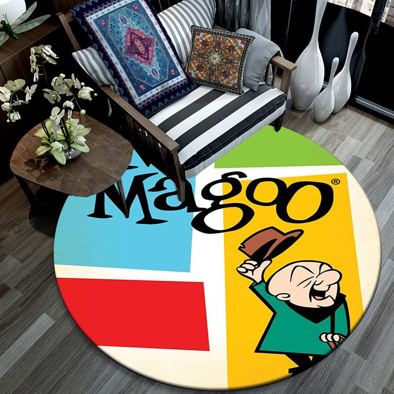 Mr. Magoo pattern round rug,Carpet Rug for Living Room Bedroom Playroom ,Non-slip Floor Mat,Holiday Gifts and Birthday Gifts.