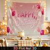 Party Backdrop Happy Birthday Birthday Pink Photo Booth Background Front Door Decor