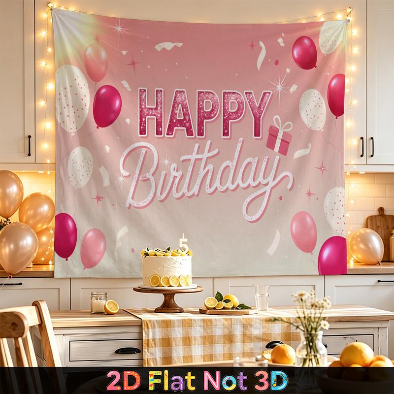 Party Backdrop Happy Birthday Birthday Pink Photo Booth Background Front Door Decor