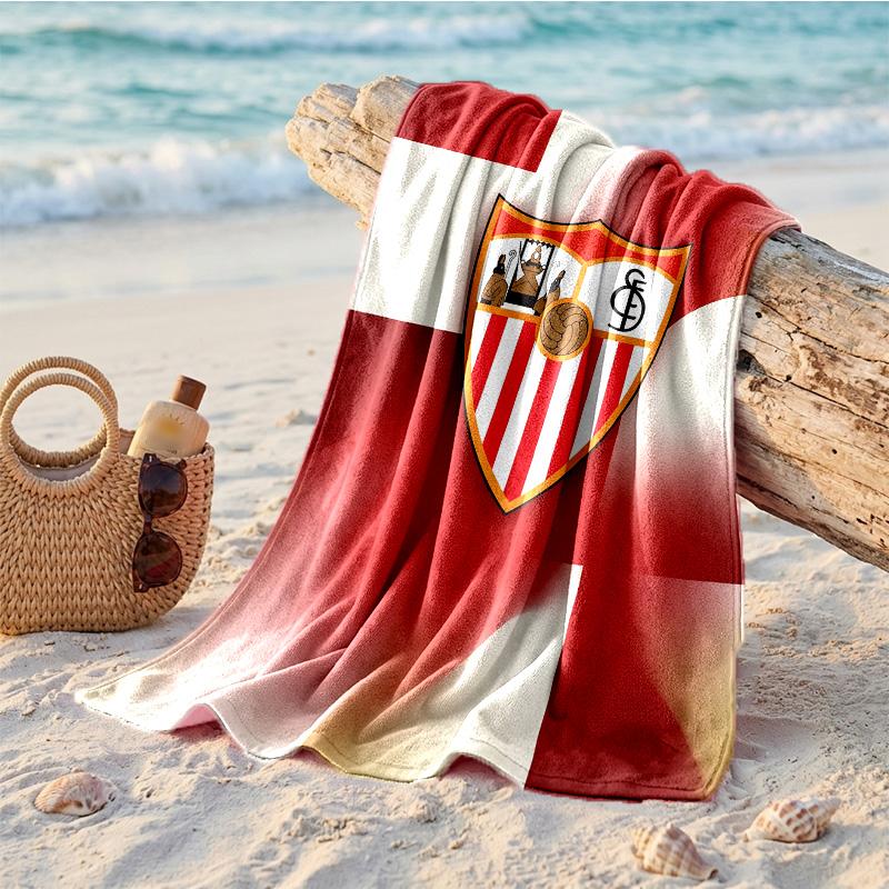 Пляжное полотенце из микрофибры Sevilla FC, быстросохнущее, впитывающее, большое, для пляжа, плавания, путешествий