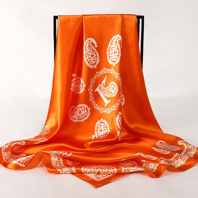 2025 Hip Hop Hijab Scarf Women Print Neckerchief Foulard Square Satin Silk Scarves Shawls And Wraps Lady Pashmina Bandana 2025