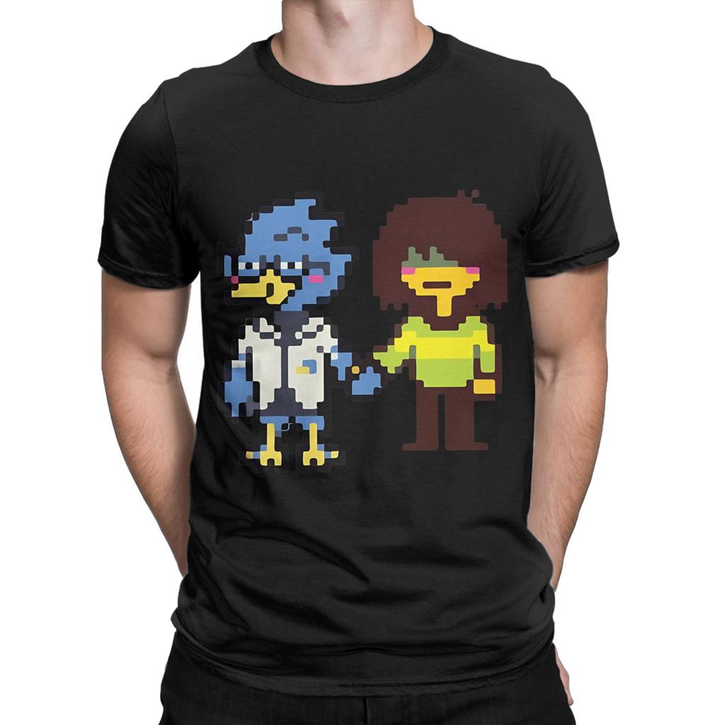 Deltarune бердли и крис Смешная Хлопковая Футболка 100% deltarune Топы Футболки Для Унисекса