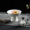 Ceramic High Foot Dessert Tray Heat-resistant Fruit Tray Simple Snack Dish  Snack
