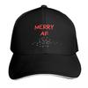 Christmas Humor Rude Offensive Inappropriate Christmas Card Merry Af Red Baseball Cap Men Women Casual Summer Sport Sun Cap