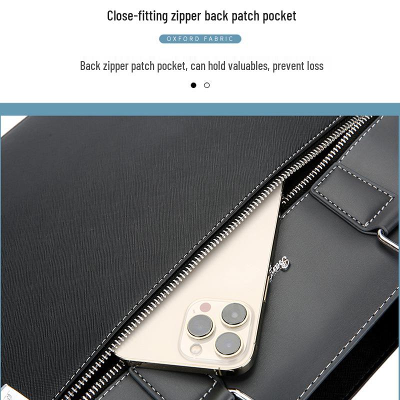 Men's Simple Solid Color Laptop Shoulder Bag & Business Backpack