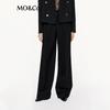 MO&Co. Women's High-Waist Wide-Leg Wool Trousers