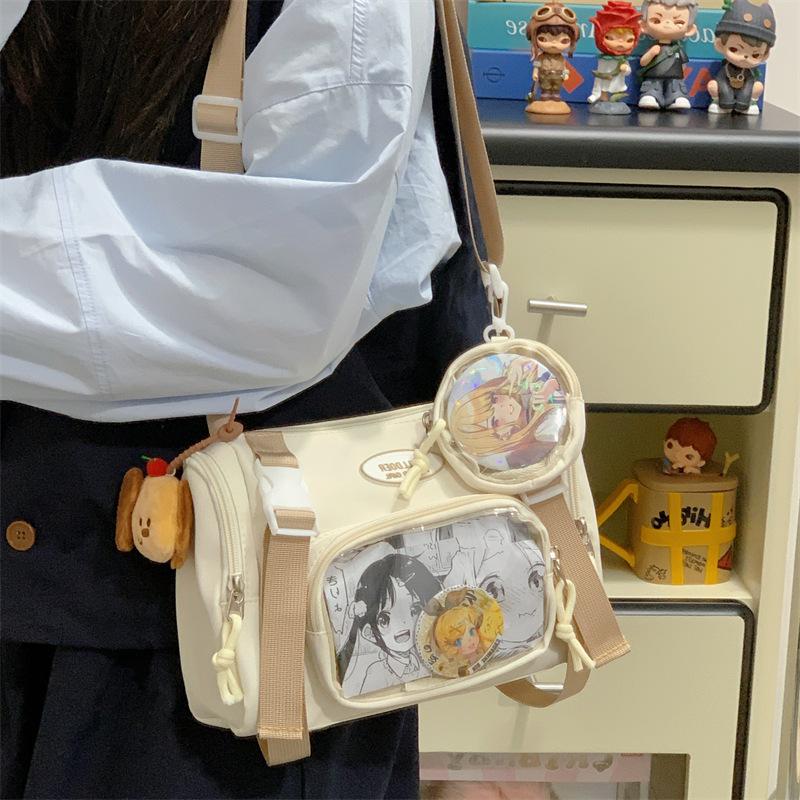 Japanese Niche Two-dimensional Transparent Pain Bag 10cm Baby Bag, Light Mobile Phone Bag, Student Class Messenger Bag