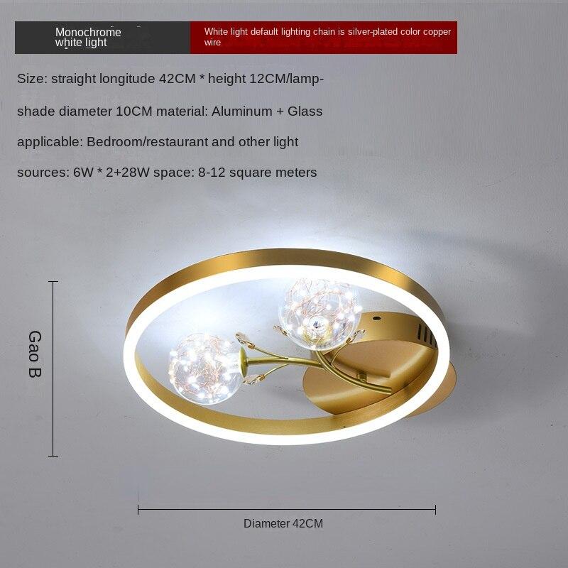Потолочный светильник для спальни, теплые романтические цветы, круглая главная комната, звездный скандинавский минималистичный современный светильник