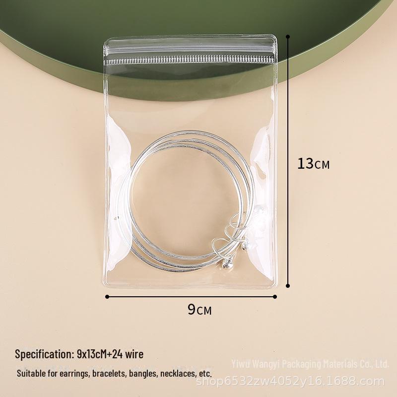 Плотный ПВХ прозрачный мешок для хранения ювелирных изделий с застежкой-молнией - антиокислительный для сережек
