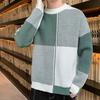 Autumn Winter New Fashion Temperament Patchwork Korean Sweaters Man Casual Loose Y2K Chic Male Tops Knitting Pullover Streetwear