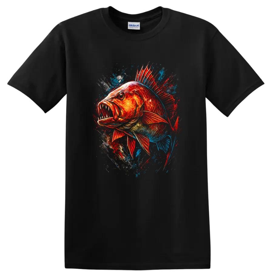 Fish Graphic Art T Shirt Ocean Fishing Sports Creative Design Tee