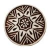 Round Shape Wooden Block Floral Print Printing Textile Stamp On Apparel