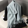 62Color Solid Women Winter Scarf Теплый Утолщенный Кашемировый Шаль Уличная Мода Роскошные Кисточки Пашмина Дамская Накидка Ветрозащитные Шарфы